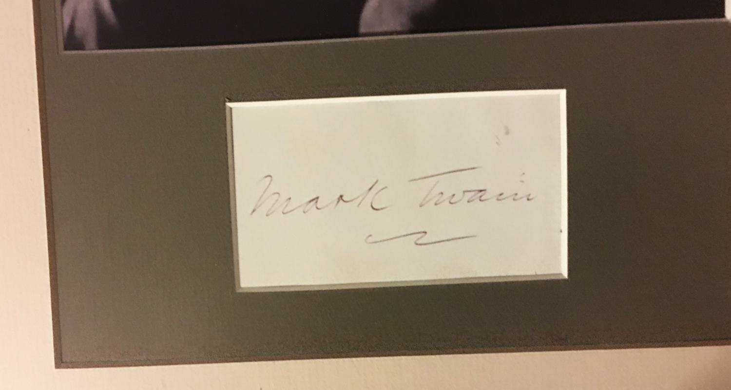 Image for Framed Mark Twain Autograph with Photograph